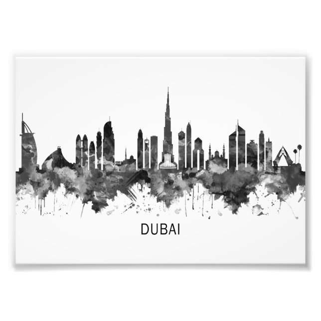 Dubai UAE Skyline BW Fototryck (Framsidan)