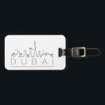 Dubai UAE Skyline Luggage Tag Bagagebricka<br><div class="desc">En unik bagagetod som representerar den vackra staden Dubai UAE. Den här märkrn illustrerar stadens unika skylt med namn under.</div>