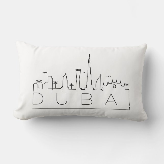 Dubai, UAE Skyline Lumbar Pillow Lumbarkudde (Framsida)