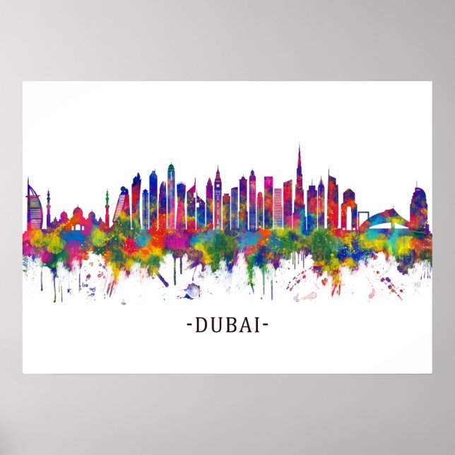 Dubai UAE Skyline Poster (Framsidan)