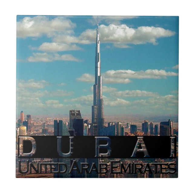 Dubai UAE Souvenir Kakelplatta (Framsidan)