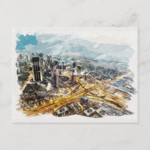 Dubai UAE Unik resa Souvenir Fine Art Vykort
