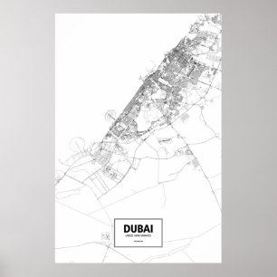 Dubai United Arab Emirates (svarten på vit) Poster