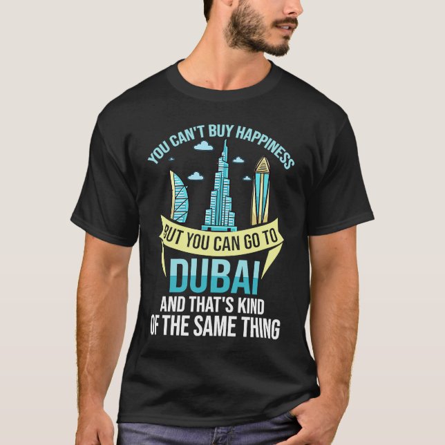 Dubai United Arab Emirates Uae City Skyline Map T Shirt (Framsida)