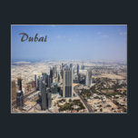 Dubai View vyvykort Vykort<br><div class="desc">Fotovykort av en bild av Dubai från Burj Khalifa,  världens största byggnad,  Förenade Arabemiraten.</div>
