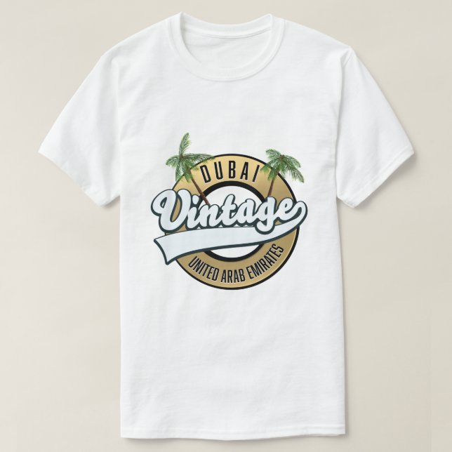 Dubai Vintage Förenade arabemiraten T Shirt (Design framsida)