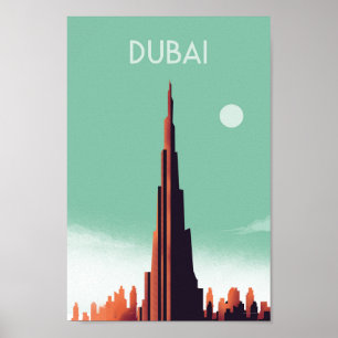 Dubai vintage resor poster