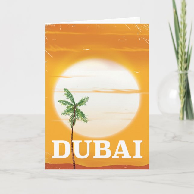 Dubai vintage stil semester poster helgkort (Framsida)
