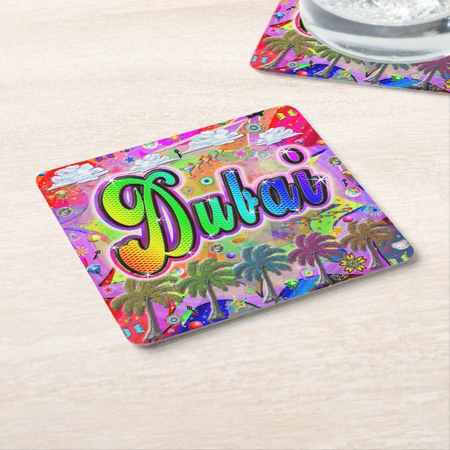 Dubai Vista Express Underlägg Papper Kvadrat (Vinklad)