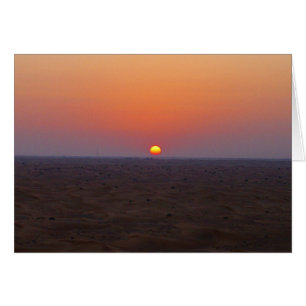 dubaiöksolnedgång hälsningskort