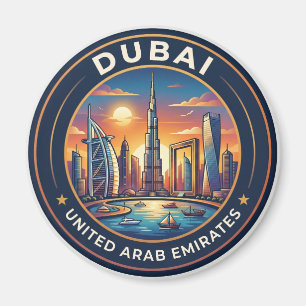 Dubais siluett Förenade Arabemiraten Magnet