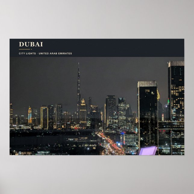 Dubais stadsbelysning poster (Framsidan)