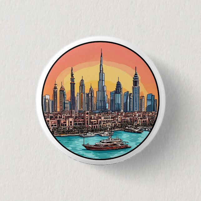 Dubais stadslandskap Modern resedesign Knapp (Framsida)