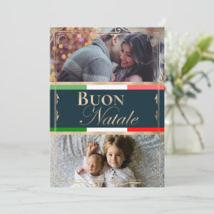 Dubbel anpassad foto God Jul italiensk jul Julkort