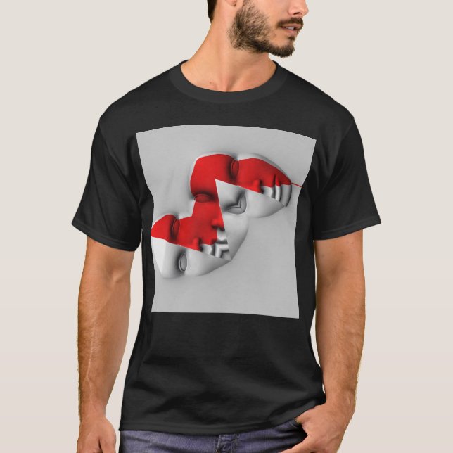 Dubbel Ansikte-mask T Shirt (Framsida)
