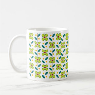 Dubbel blommamönstergrönt kaffemugg