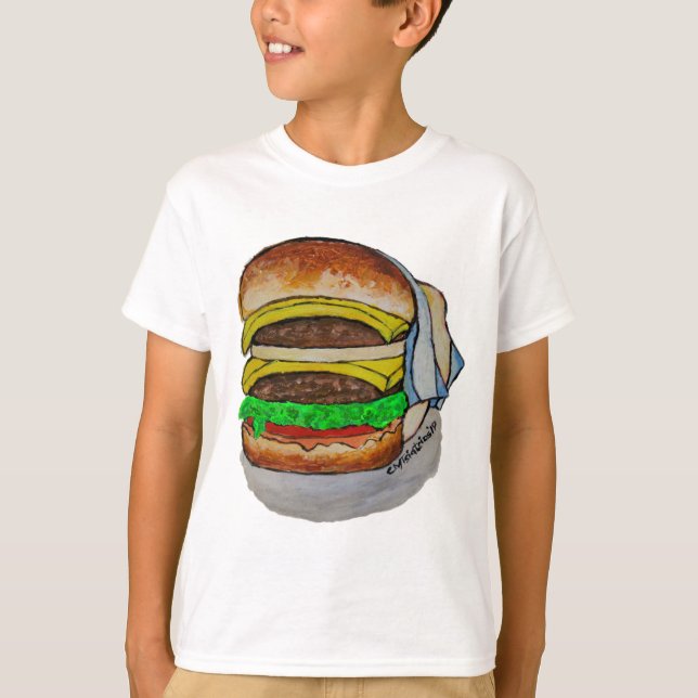 Dubbel Cheeseburger Tee (Framsida)