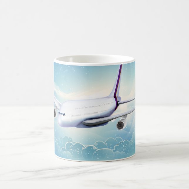 Dubbel Däckad Jet Flygplan Kaffemugg (Center)
