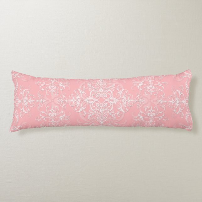 Dubbel Damask Bleka Prinsessan Rosa Kroppskudde (Framsidan)