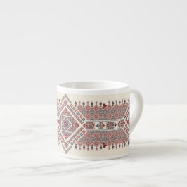 Dubbel diamant Palestinian Tatreez Expresso-mugg Espressomugg