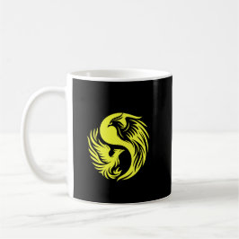 Dubbel Fenix-symbol • Andlig Återfödelse Identitet Kaffemugg