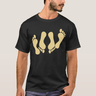 Dubbel fotspårsandfärg t shirt