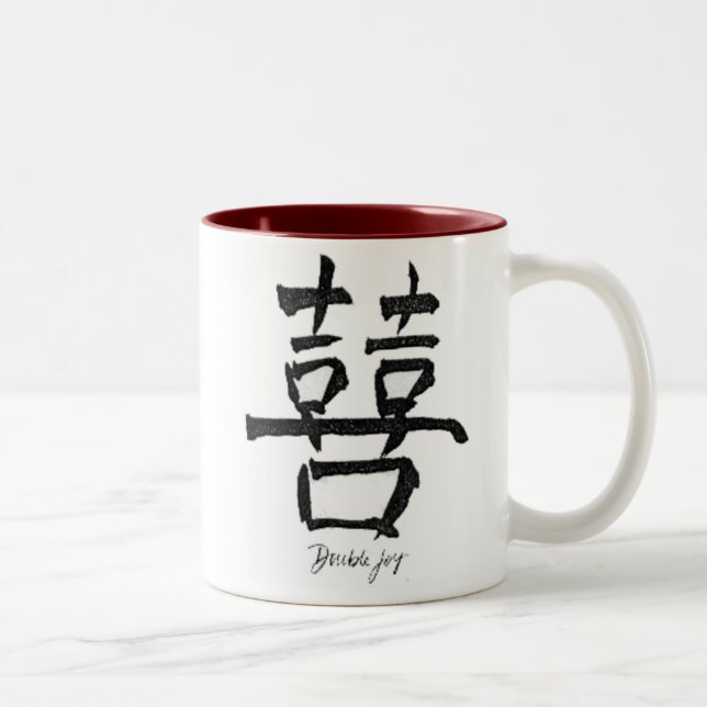 Dubbel glädje #1 i uppsättning av 4 Två-Tonad mugg (Höger)