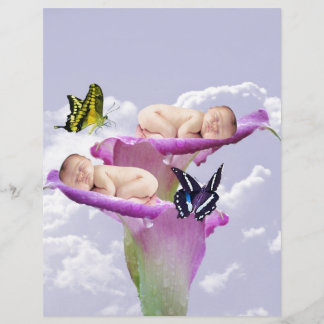 Dubbel glädje med tvillingar baby shower inbjudan