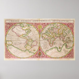 Dubbel halvklotvärldskarta, 1587 poster