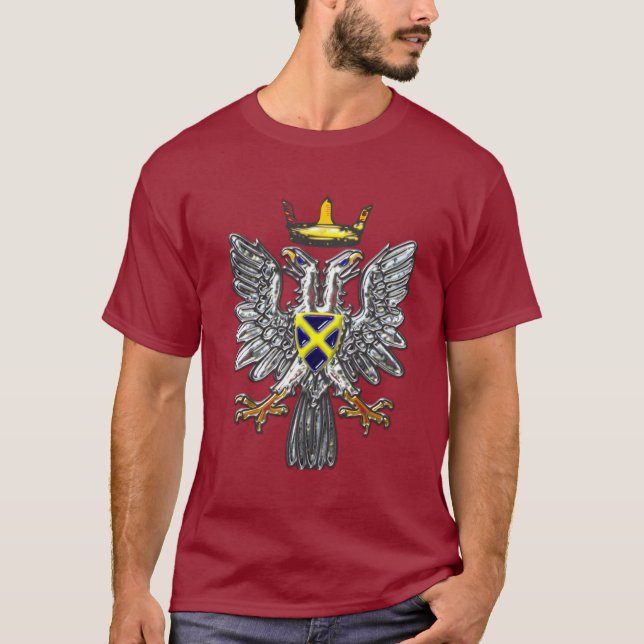 Dubbel hövdad örn - Leofric av Mercia T-shirt (Framsida)