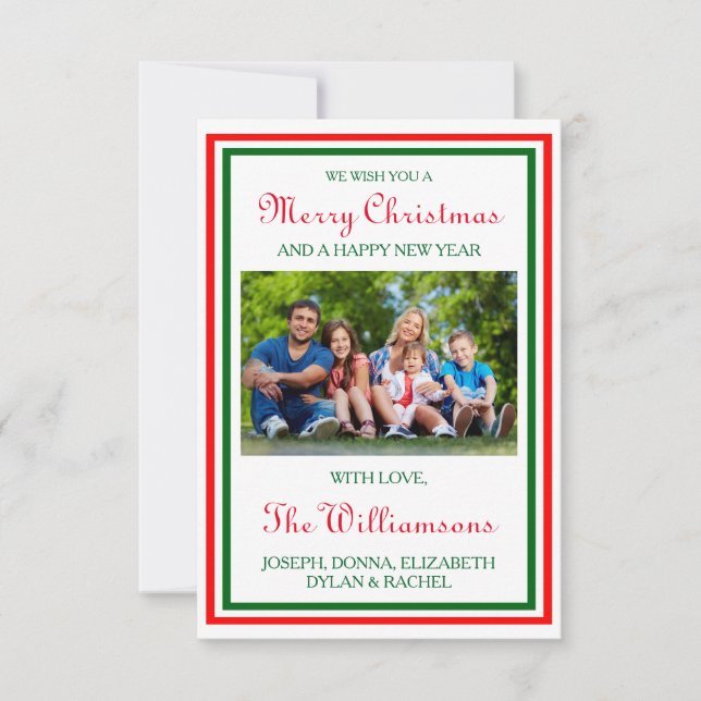 Dubbel juldekoration foto - 3x5 julkort inbjudningar (Framsida)