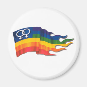 Dubbel kvinnlig prideflagga magnet