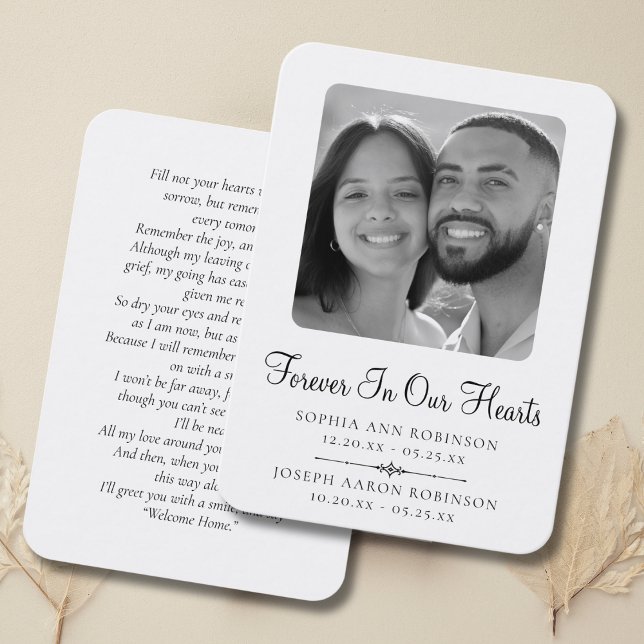 Dubbel Ledset Fotominneskort Begravning Bönkort Visitkort (Skapare uppladdad)