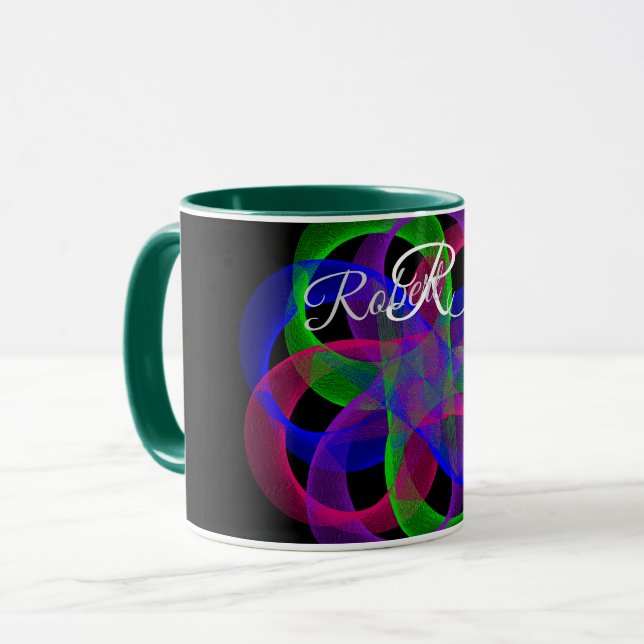 Dubbel Loop Mesh Geometrisk Kaffe Mugg (Framsida vänster)