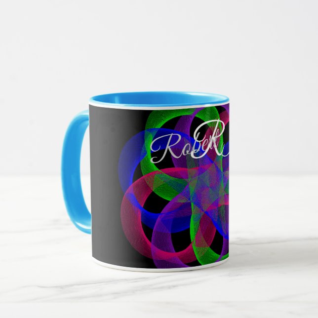 Dubbel Loop Mesh Geometrisk Kaffe Mugg (Framsida vänster)