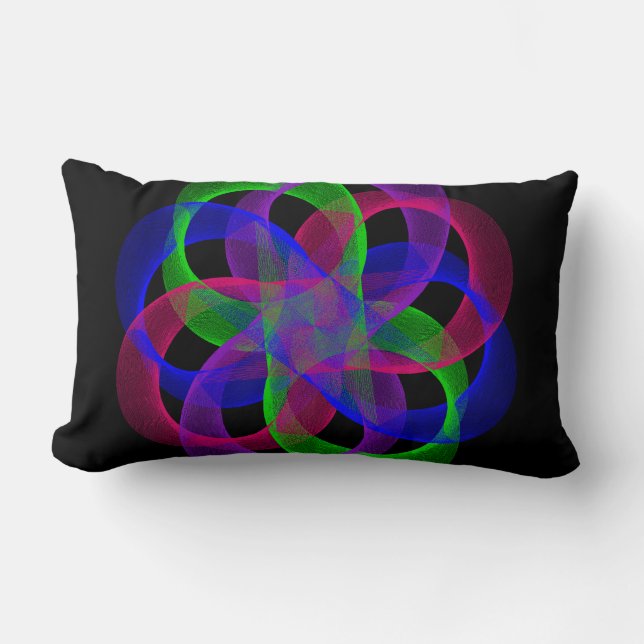 Dubbel Loop Mesh Geometrisk Kuddslang Lumbarkudde (Framsida)