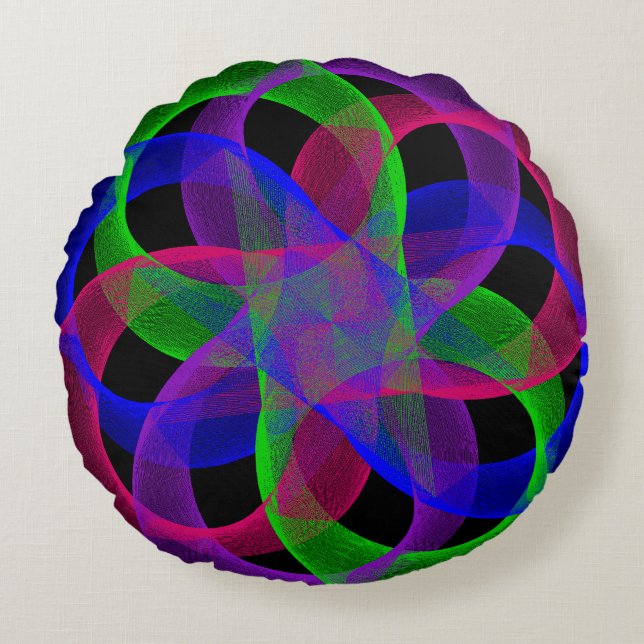 Dubbel Loop Mesh Geometrisk Rund Kudd Kudde (Framsidan)