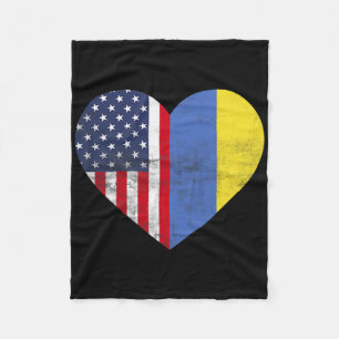 Dubbel Medborgarskap Usa Ukraina Hjärta Amerikansk Fleecefilt