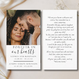 Dubbel minnesbild Begravningskort för bön Visitkort