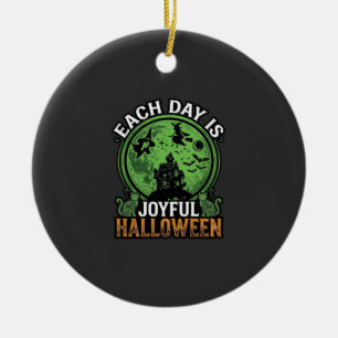 Dubbel möda besvär Häxa Pumpa Halloween Spindelnät Julgransprydnad Keramik