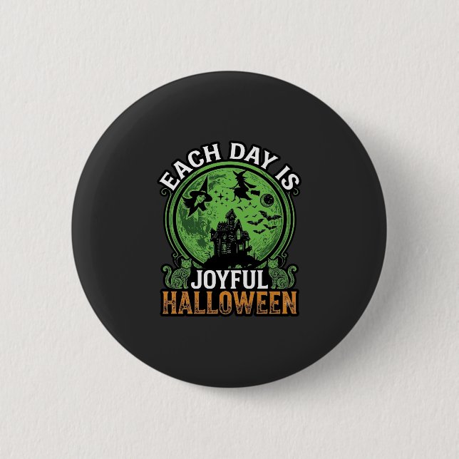 Dubbel möda besvär häxa pumpa Halloween spindelnät Knapp (Framsida)