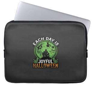 Dubbel möda besvär häxa pumpa Halloween spindelnät Laptop Fodral