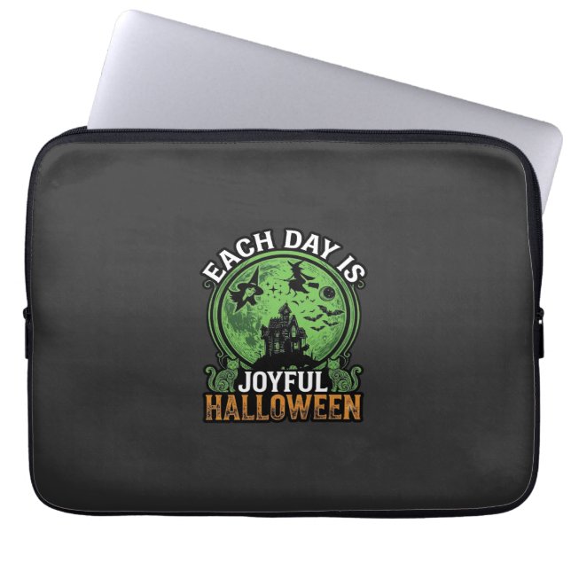 Dubbel möda besvär häxa pumpa Halloween spindelnät Laptop Fodral (Framsidan)