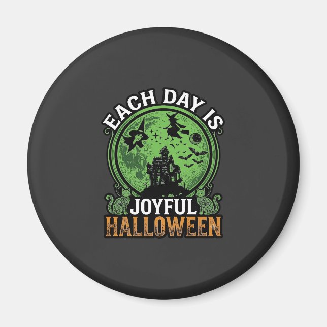 Dubbel möda besvär häxa pumpa Halloween spindelnät Magnet (Framsidan)