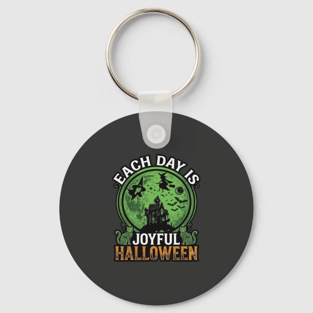 Dubbel möda besvär häxa pumpa Halloween spindelnät Nyckelring (Framsida)