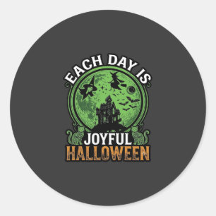 Dubbel möda besvär häxa pumpa Halloween spindelnät Runt Klistermärke