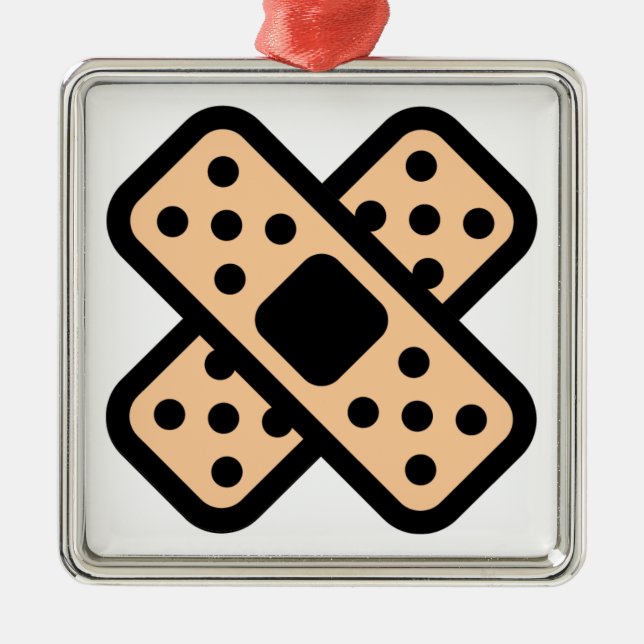 Dubbel musikbandaids julgransprydnad metall (Framsidan)