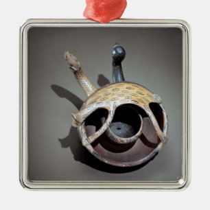 Dubbel ormbunke julgransprydnad metall