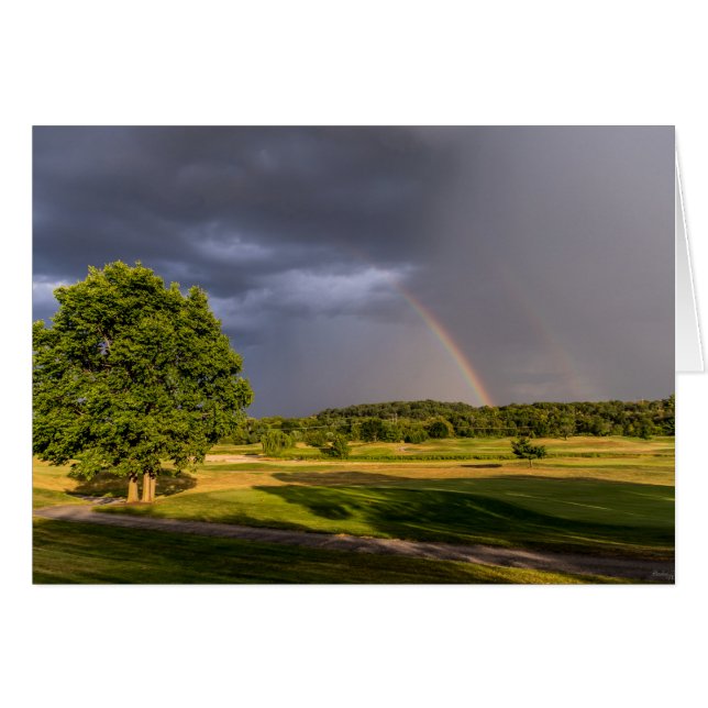Dubbel regnbåge genom regn OBS kort (Framsidan Horizontal)