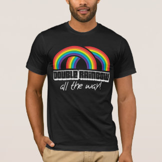 Dubbel regnbåge, hela vägen! (mörk) t-shirt